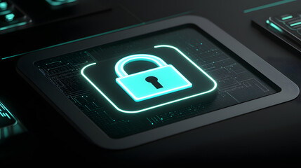 Secure digital lock icon technology environment graphic design cybersecurity concept abstract viewpoint modern visuals