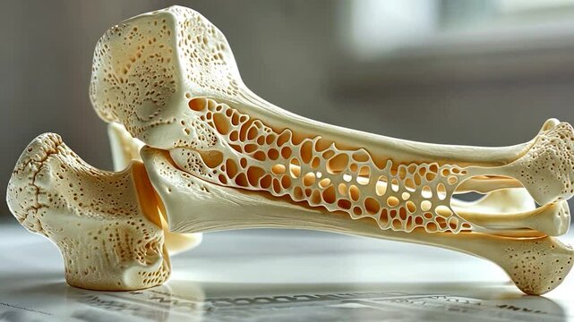 Intricate Bone Structure: A Detailed 3D Model of a Bone's Interior