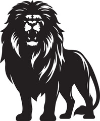 Fototapeta premium Lion black silhouette vector, Lion vector 