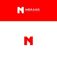 Modern Red and White Letter M Brand Logo Design
