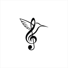 Music Bird Line Abstract Logo vector illustration