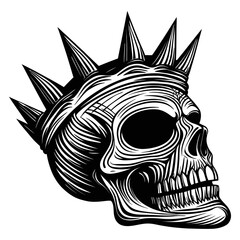Obraz premium Detailed Skull with Spikes Design for Artistic and Creative Use