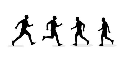 vector illustration silhouette of people walking