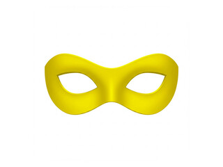 Yellow super hero mask isolated on white background.