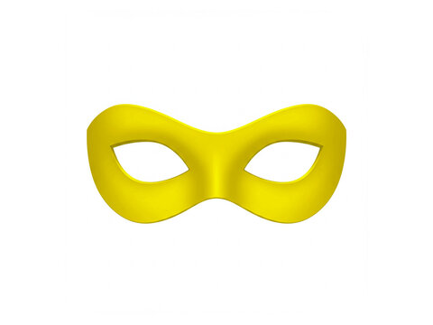 Yellow super hero mask isolated on white background.