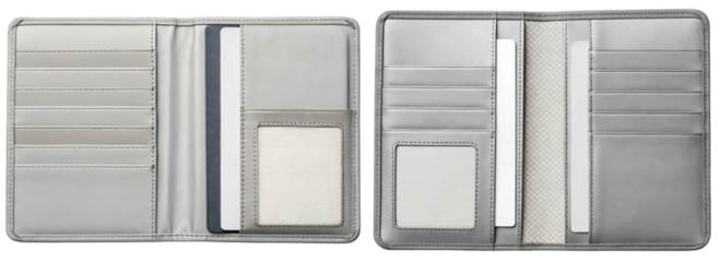 Sleek wallet with multiple card slots and compartments isolated with transparent background