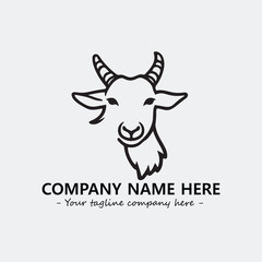 Head of goat illustration black and white for logo company vector image
