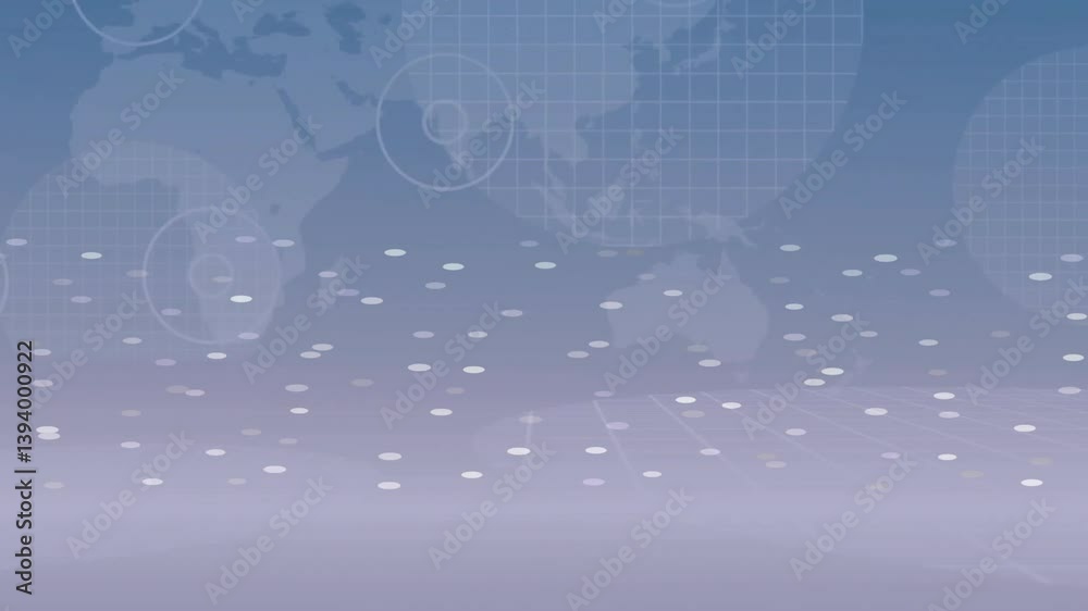 Poster animation of global connectivity with world map and data points in school project