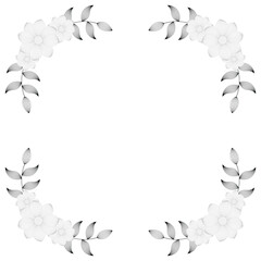 Elegant Floral Corner Frame in Black and White.