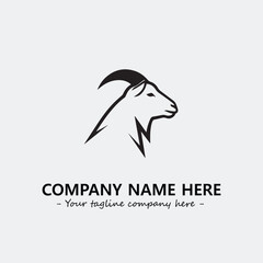 Head of goat illustration black and white for logo company vector image
