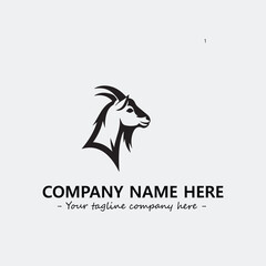 Head of goat illustration black and white for logo company vector image
