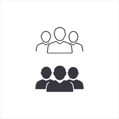Vector logo group icon, team vector logo, black and white group symbol, collaborative team design, organization vector emblem, teamwork illustration.