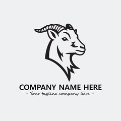Head of goat illustration black and white for logo company vector image
