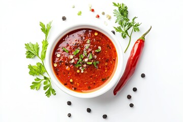 Hot sauce isolated on white background