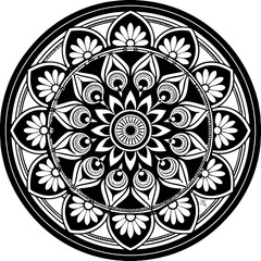 Premium mandala pattern. Golden circle ornament. A design element for a creative idea