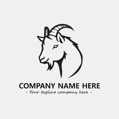 Head of goat illustration black and white for logo company vector image
