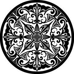 Premium mandala pattern. Golden circle ornament. A design element for a creative idea