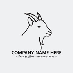 Head of goat illustration black and white for logo company vector image
