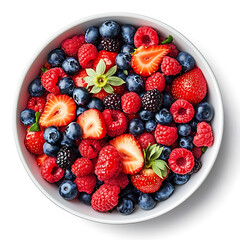 Obraz premium A fresh bowl of berry salad with strawberries, blueberries, and raspberries