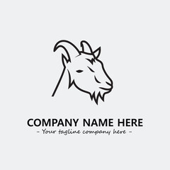 Head of goat illustration black and white for logo company vector image
