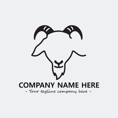 Head of goat illustration black and white for logo company vector image

