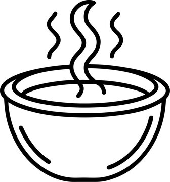 recommend clip art: Hot soup outline icon