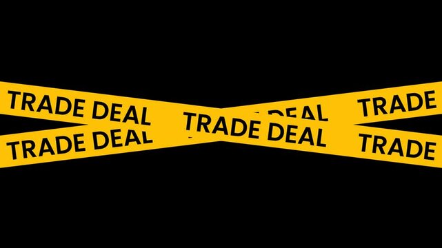 Trade deal Yellow Caution tape Animation