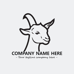 Head of goat illustration black and white for logo company vector image
