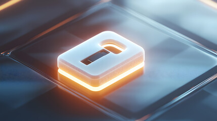 Secure digital lock icon floating design technology concept graphic content futuristic environment close-up view