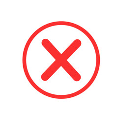 Red cross mark icon 