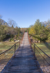 Obraz premium autumn sunny day, natural landscape, river canyon walk with an overview of the area