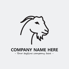 Fototapeta premium Head of goat illustration black and white for logo company vector image 