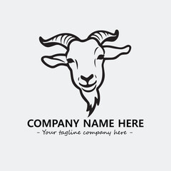 Head of goat illustration black and white for logo company vector image
