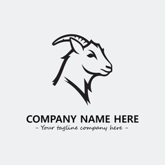Head of goat illustration black and white for logo company vector image
