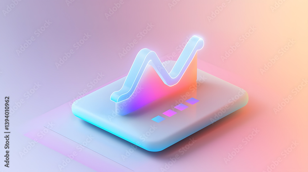Poster dynamic growth visualization using business analytics office setting digital render modern environme