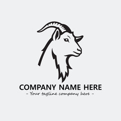 Head of goat illustration black and white for logo company vector image
