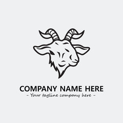 Head of goat illustration black and white for logo company vector image
