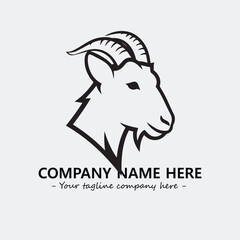 Head of goat illustration black and white for logo company vector image
