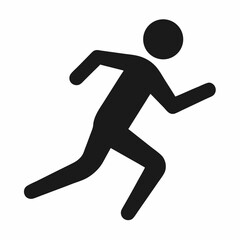 Run faster black silhouette icon on white background
