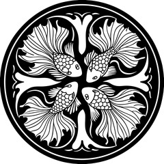 Premium mandala pattern. Golden circle ornament. A design element for a creative idea