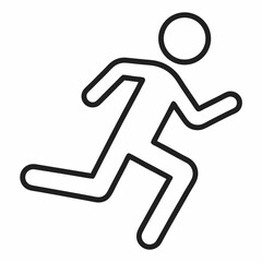 Run faster outline icon on white background