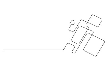 Continuous one line drawing of Wall Frame. Single line drawing illustration of photo frame. Picture wall frame concept vector art. Doodle line illustration.