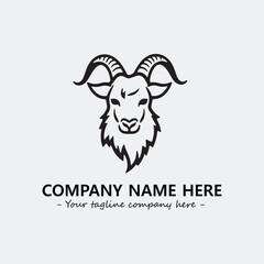 Head of goat illustration black and white for logo company vector image
