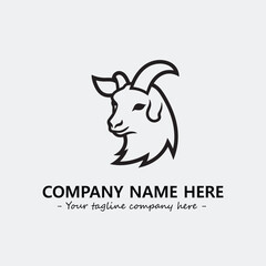 Head of goat illustration black and white for logo company vector image
