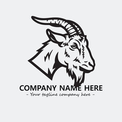 Head of goat illustration black and white for logo company vector image
