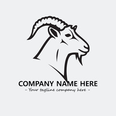 Head of goat illustration black and white for logo company vector image
