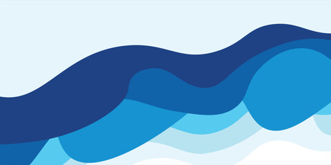 Sea waves layered vector background illustration and sea beach vector illustration decoration