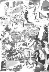 Fototapeta premium A distressed urban texture of wet, wrinkled posters partially peeling Halftone Abstract Line Texture background