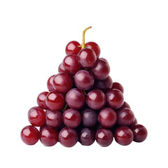 Glossy Red Grapes on transparent background