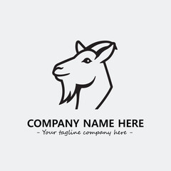 Head of goat illustration black and white for logo company vector image
